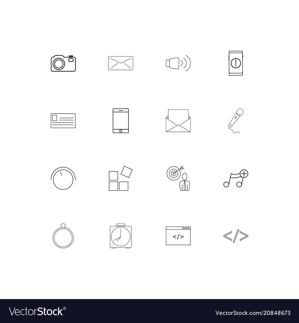 Internet of things linear thin icons set outlined