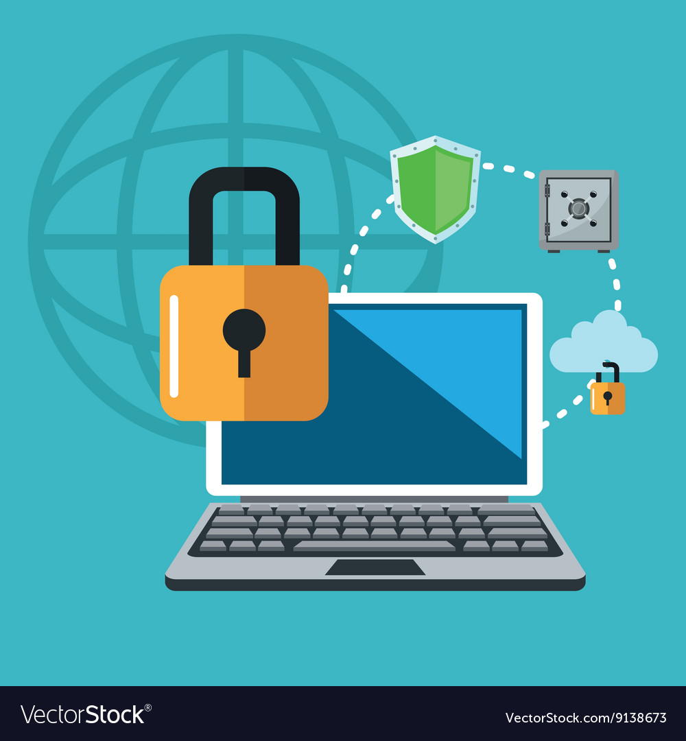 Internet security design system icon colorful