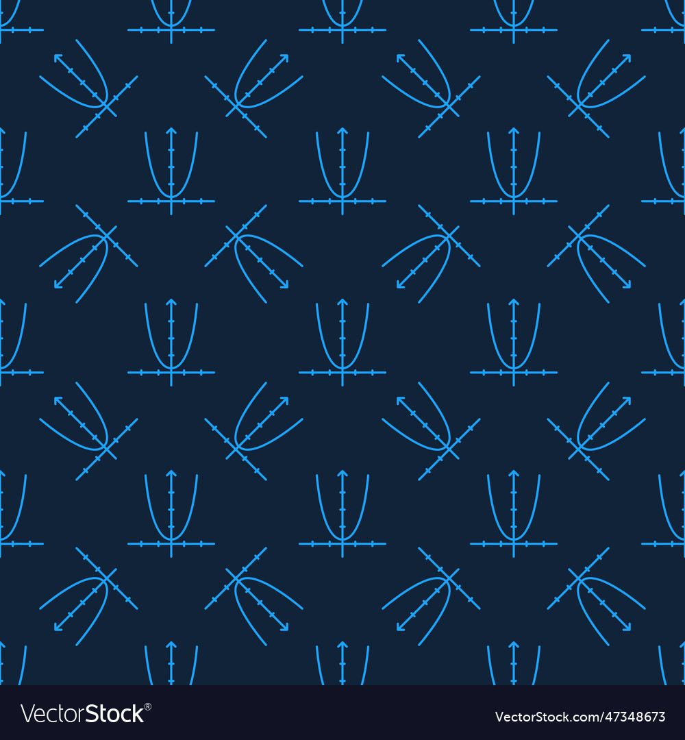 Math function graph concept blue seamless pattern vector image Math function graph concept blue seamless pattern