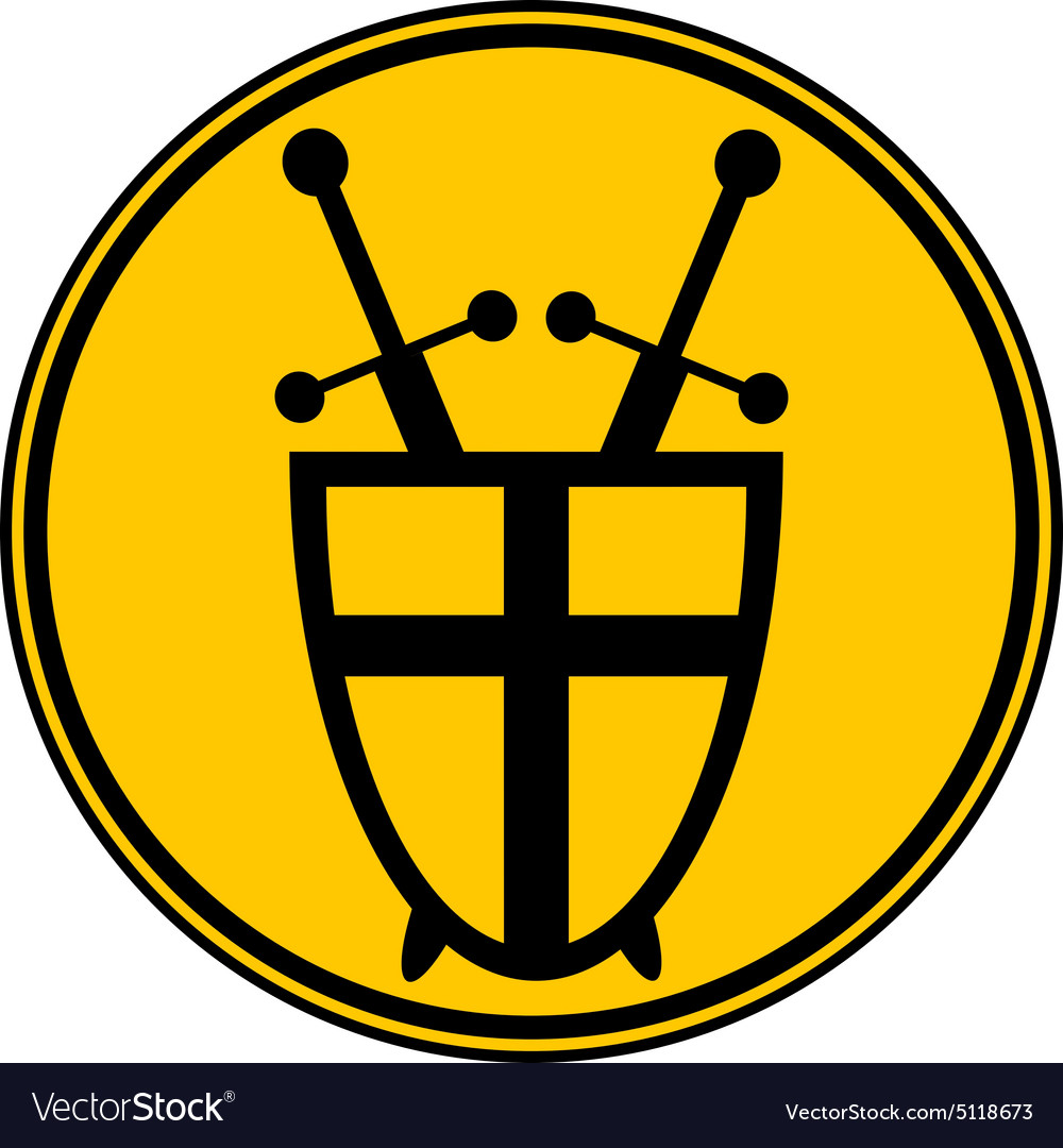 Shield and swords button