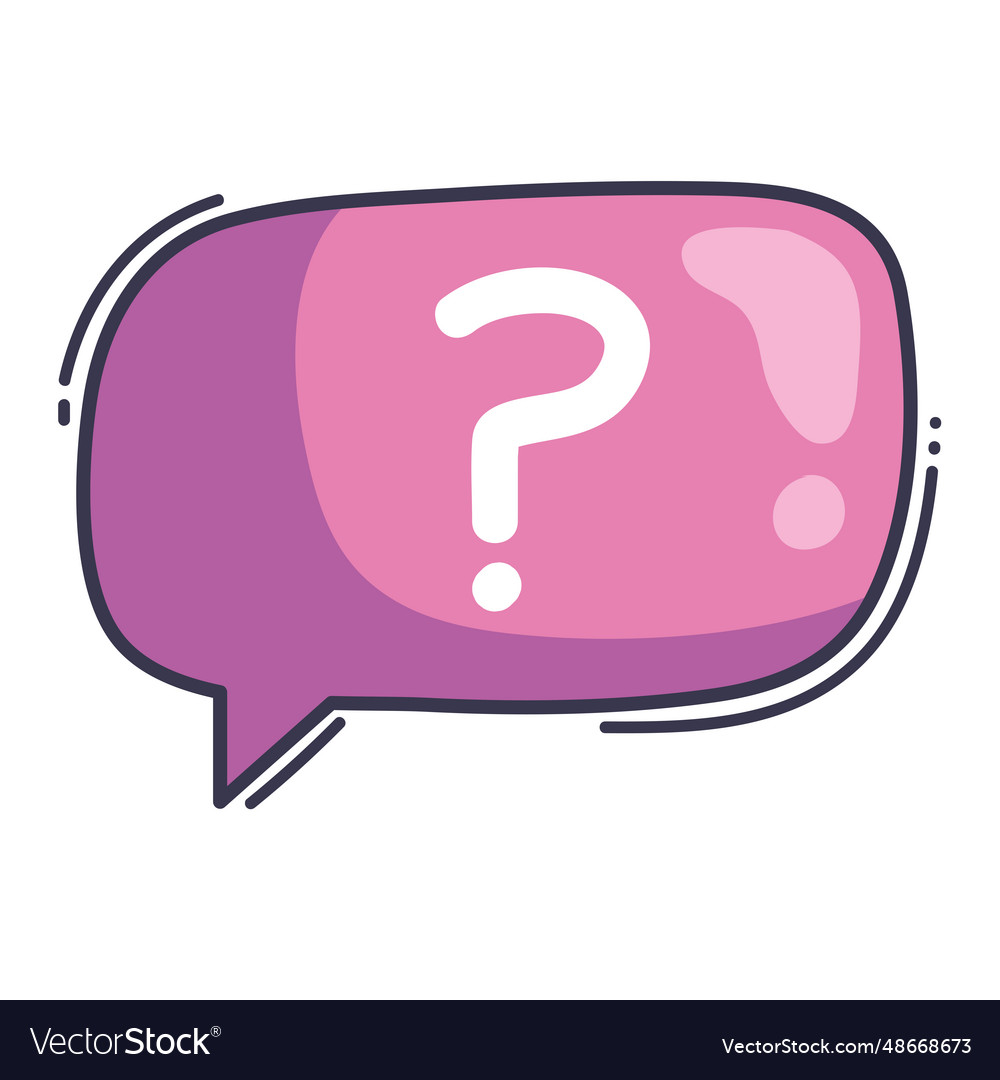 Speech bubble with interrogation sign message