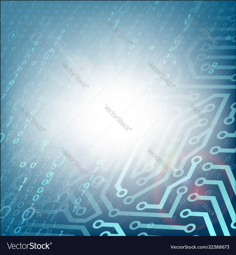 Technology background with circuit and binary code