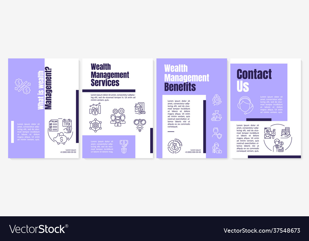 What is wealth management brochure template Vector Image