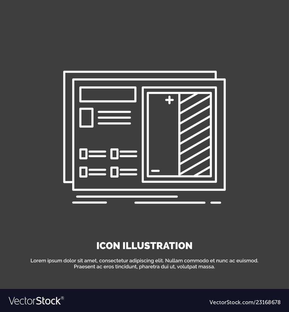 Blueprint design drawing plan prototype icon line vector image Blueprint design drawing plan prototype icon line