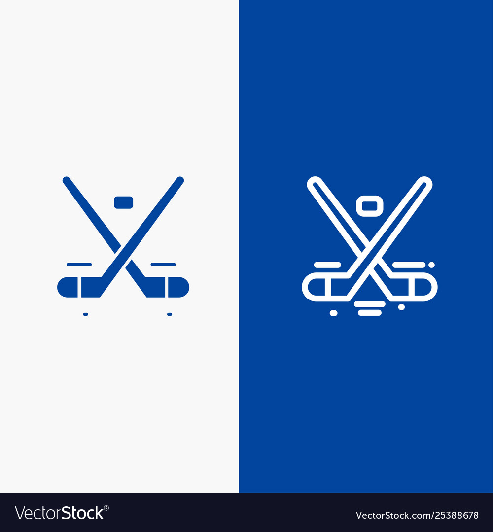 Canada game hockey ice olympics line and glyph vector image Canada game hockey ice olympics line and glyph