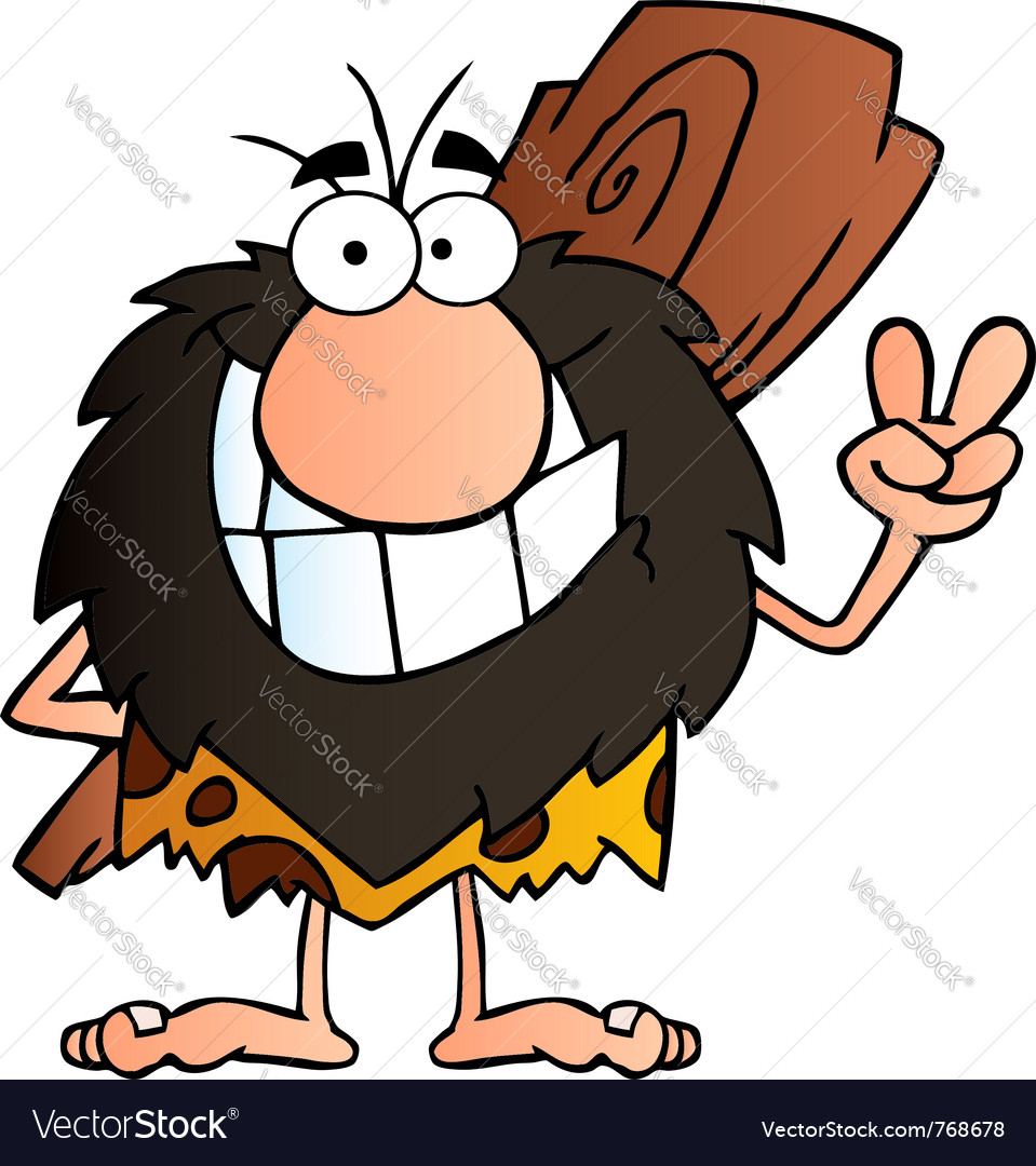 Caveman schafft Frieden Geste