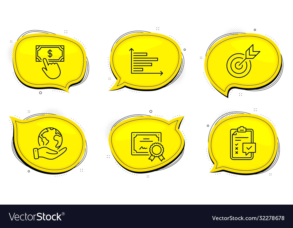Checklist horizontal chart and payment click vector image Checklist horizontal chart and payment click