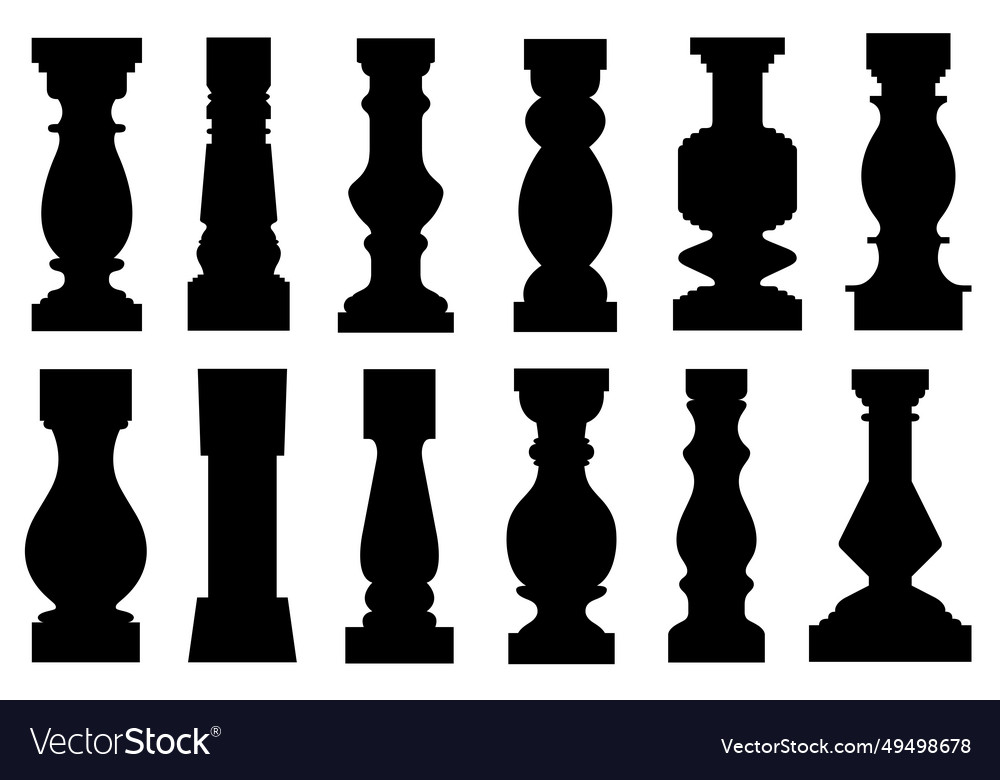 Collage of different balusters