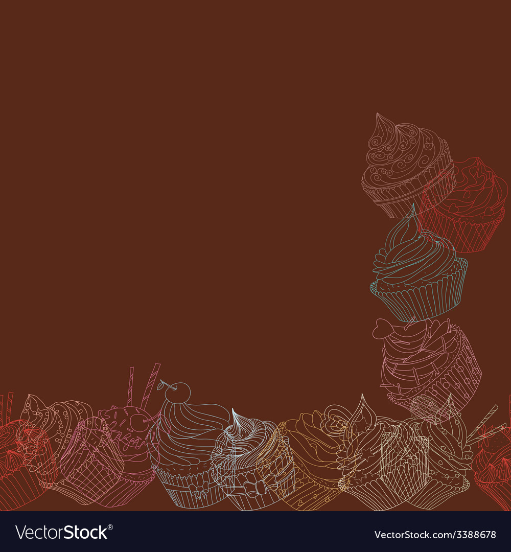Cupcake border pattern