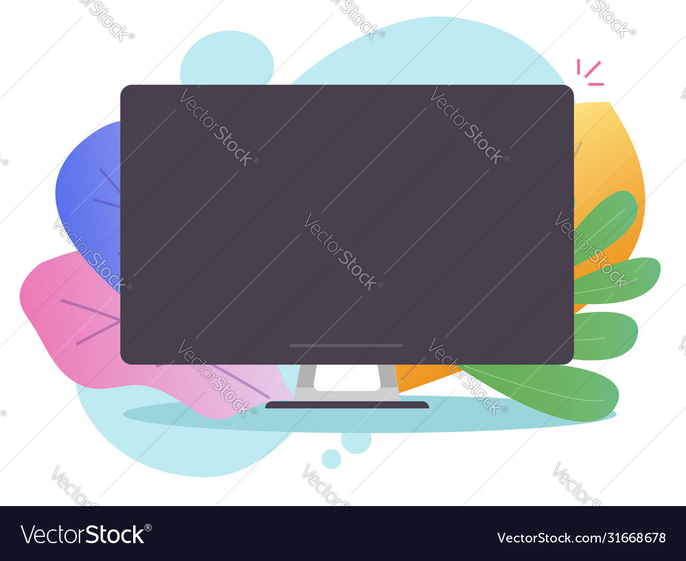 Desktop pc empty blank screen for copy space text vector image Desktop pc empty blank screen for copy space text