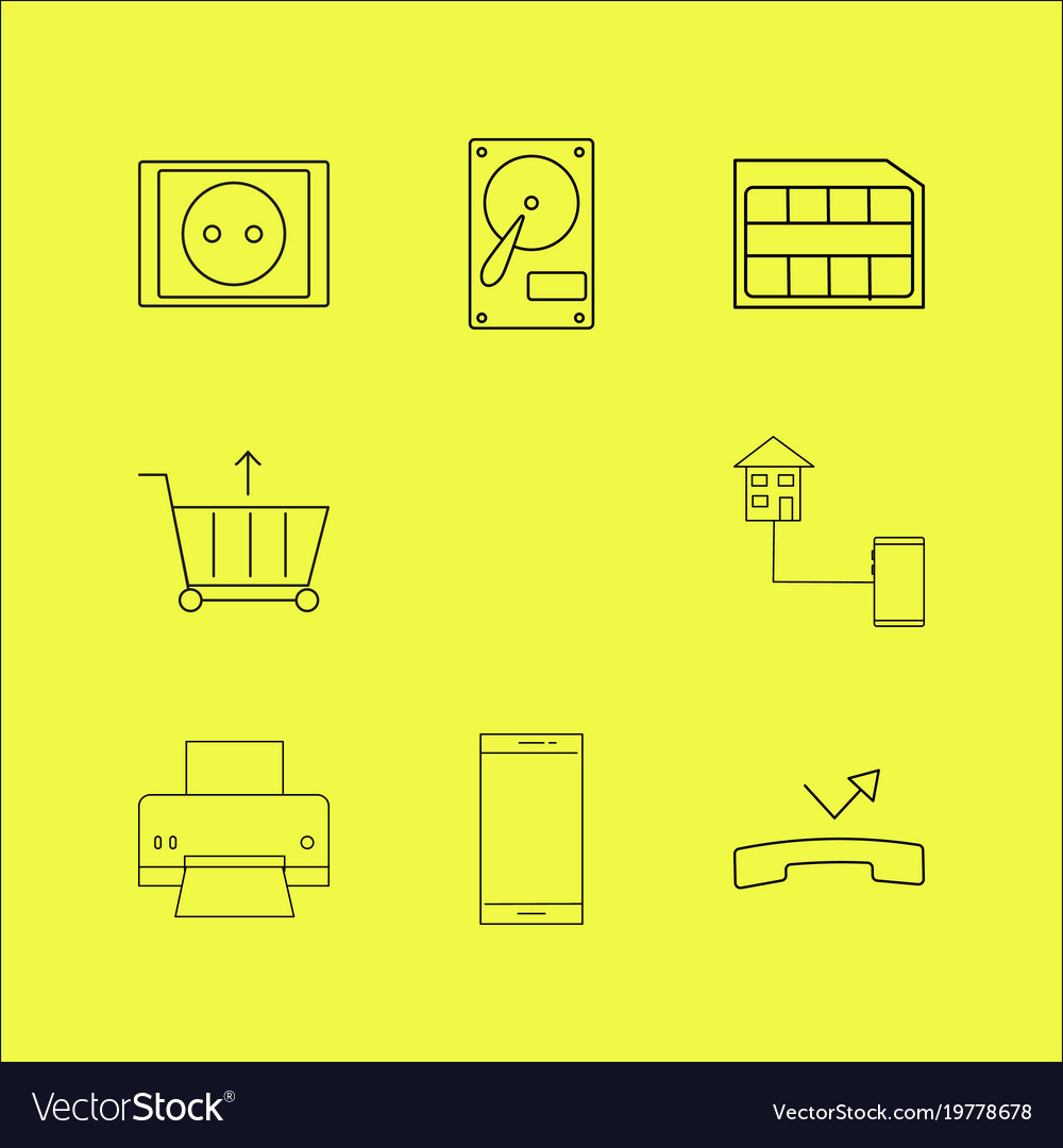 Devices linear icon set simple outline icons