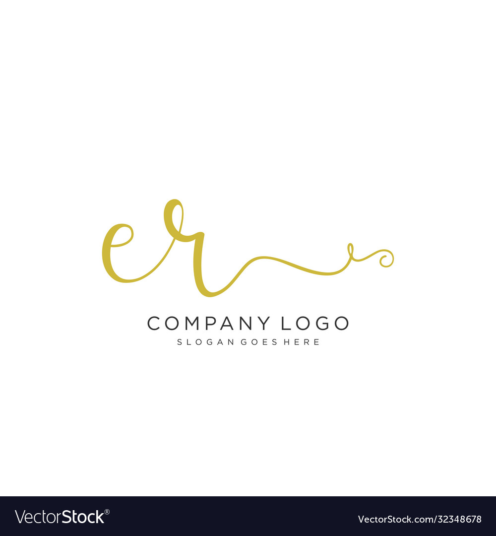 Er initial handwriting logo design Royalty Free Vector Image