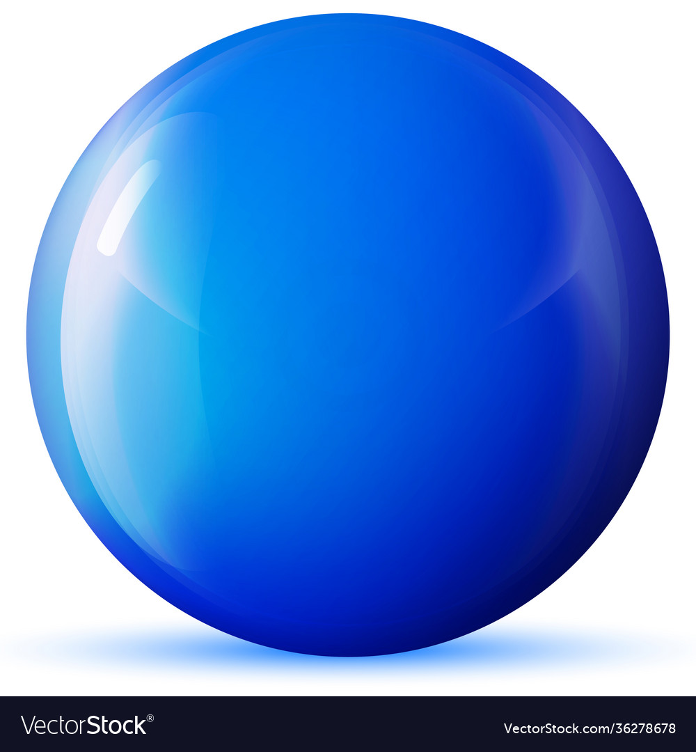 Glass blue ball or precious pearl glossy