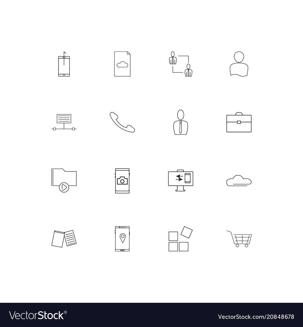 Internet of things linear thin icons set outlined