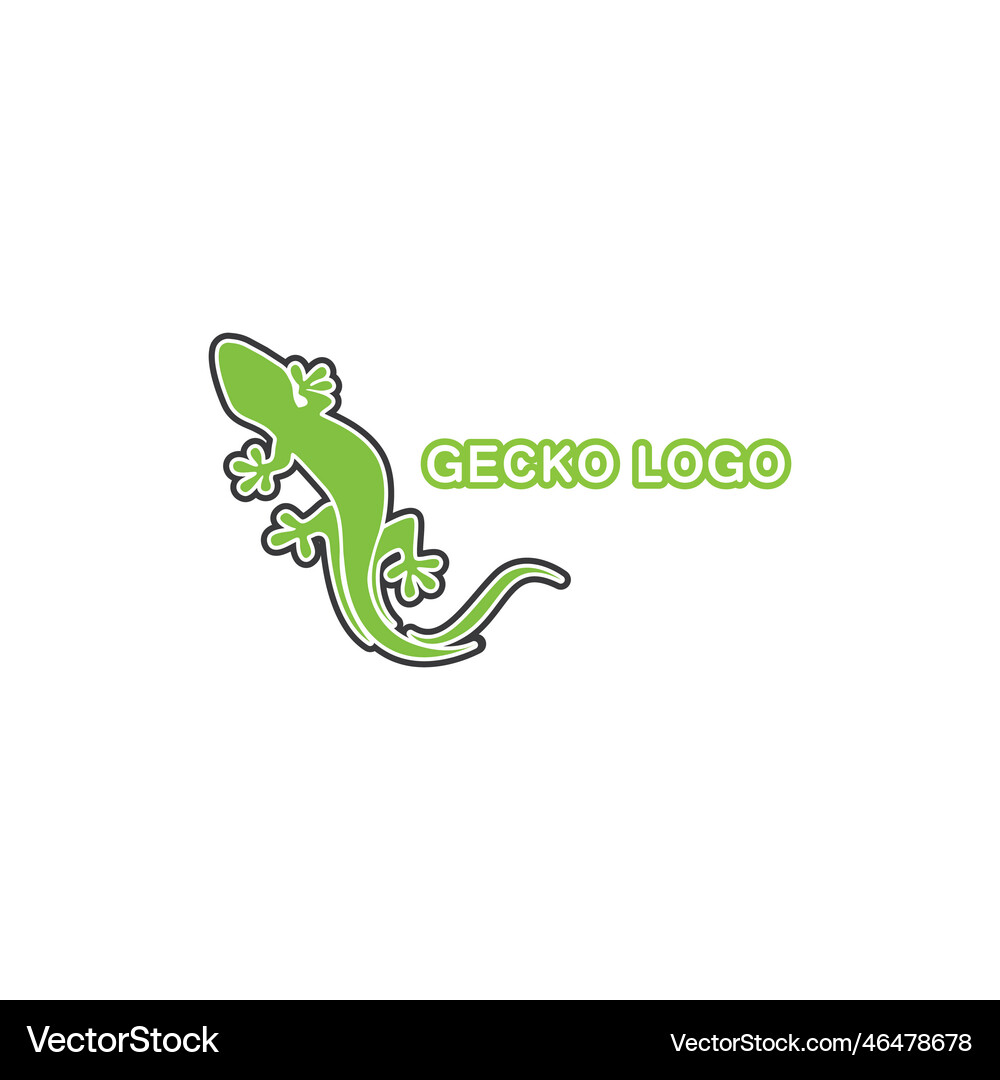 Lizard chameleon gecko silhouette black Royalty Free Vector