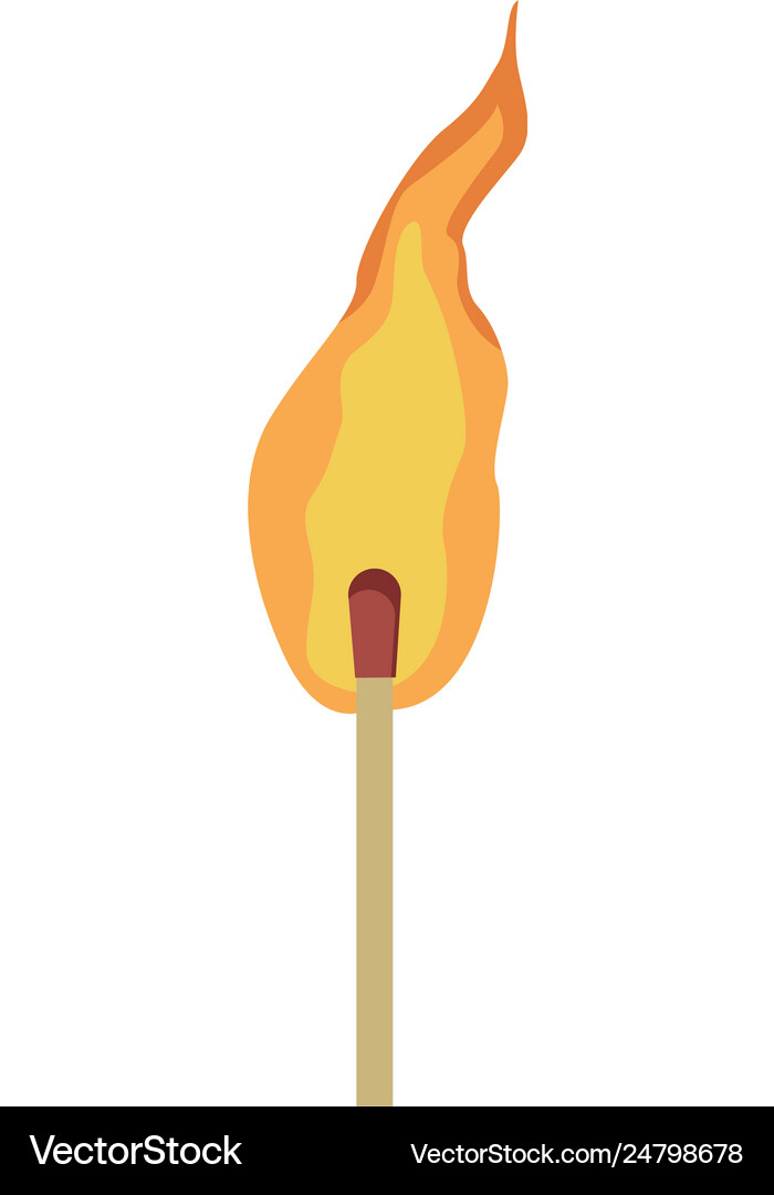 Matchstick on fire Royalty Free Vector Image - VectorStock