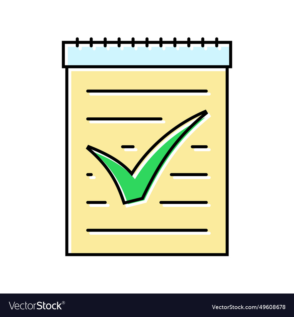 Notepad check mark color icon