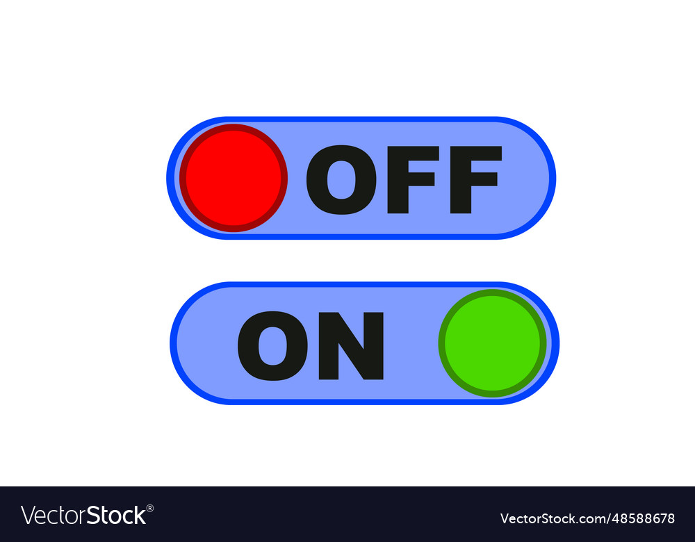 On off toggle switch button active and inactive