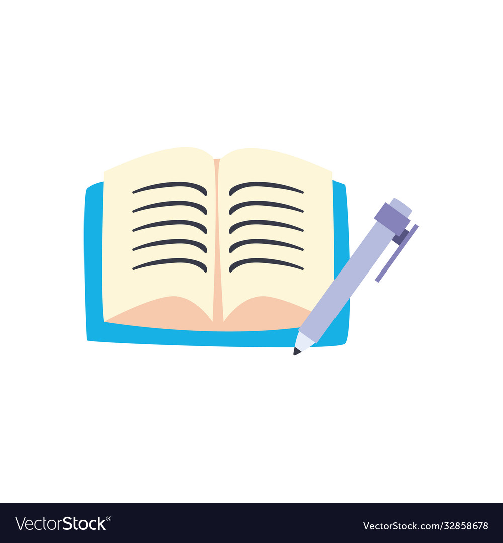 Pen with notebook line and fill style icon