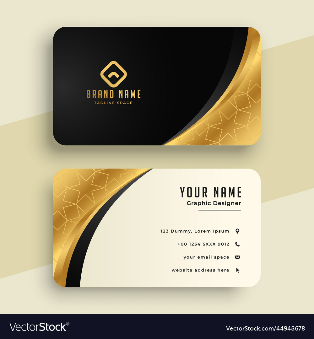 Premium golden business card luxury design Vector Image