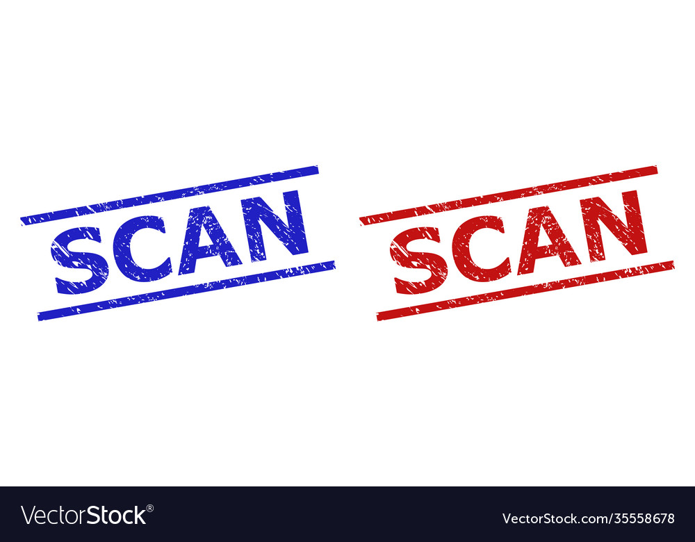 Scan stamps with grunge texture and parallel lines