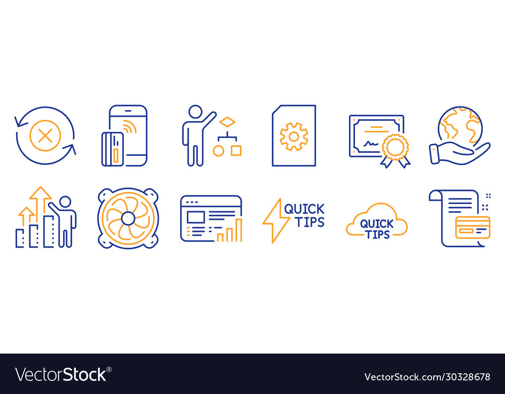 Set technology icons such as contactless