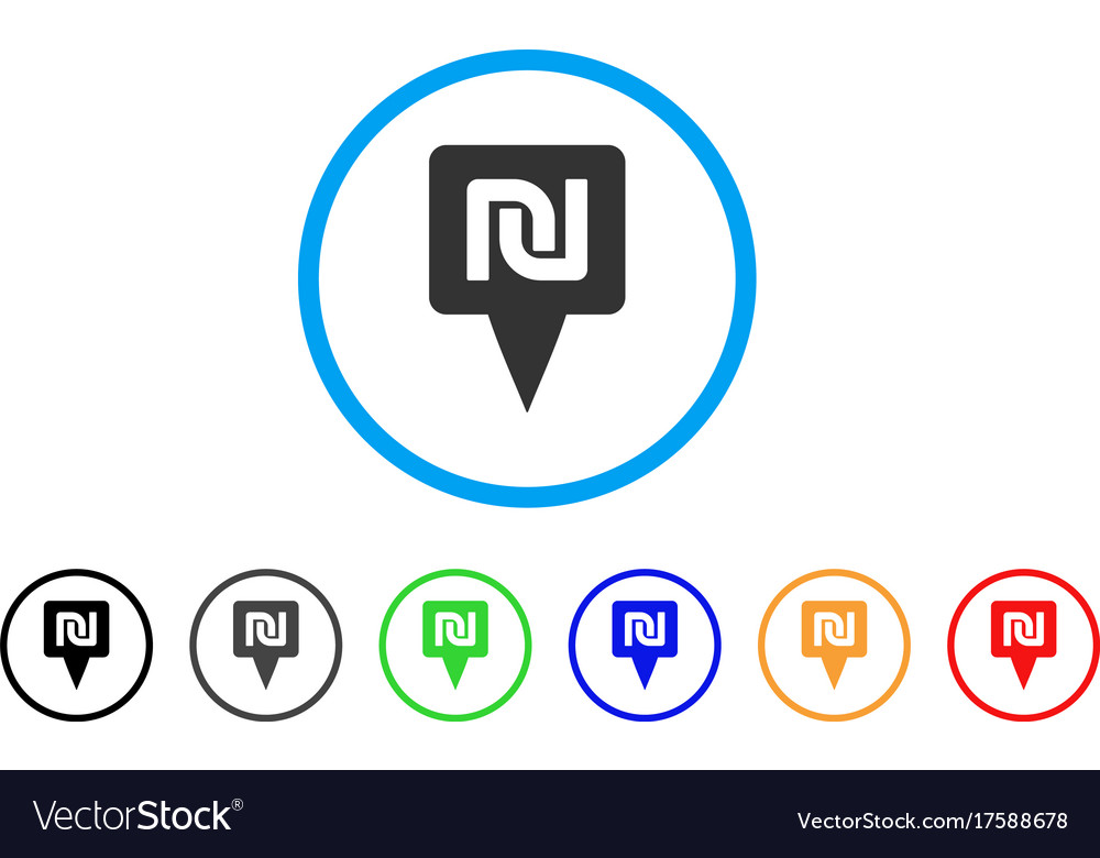 Shekel map pointer rounded icon