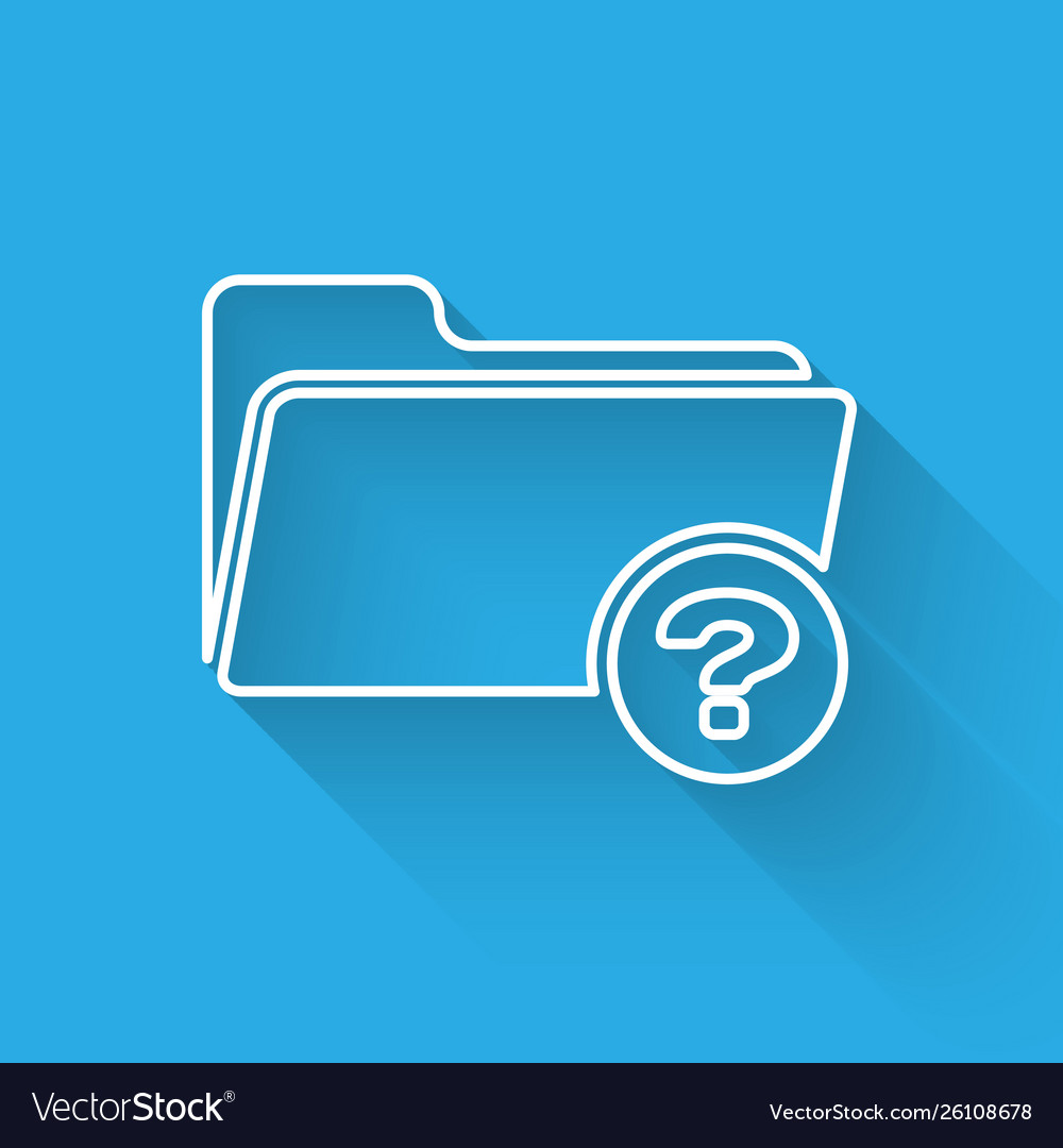 White unknown directory line icon isolated vector image White unknown directory line icon isolated