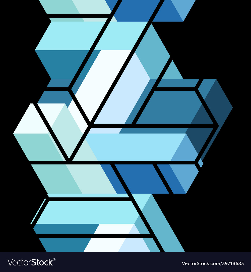 Abstract background 3d cubes cubic elements vector image Abstract background 3d cubes cubic elements