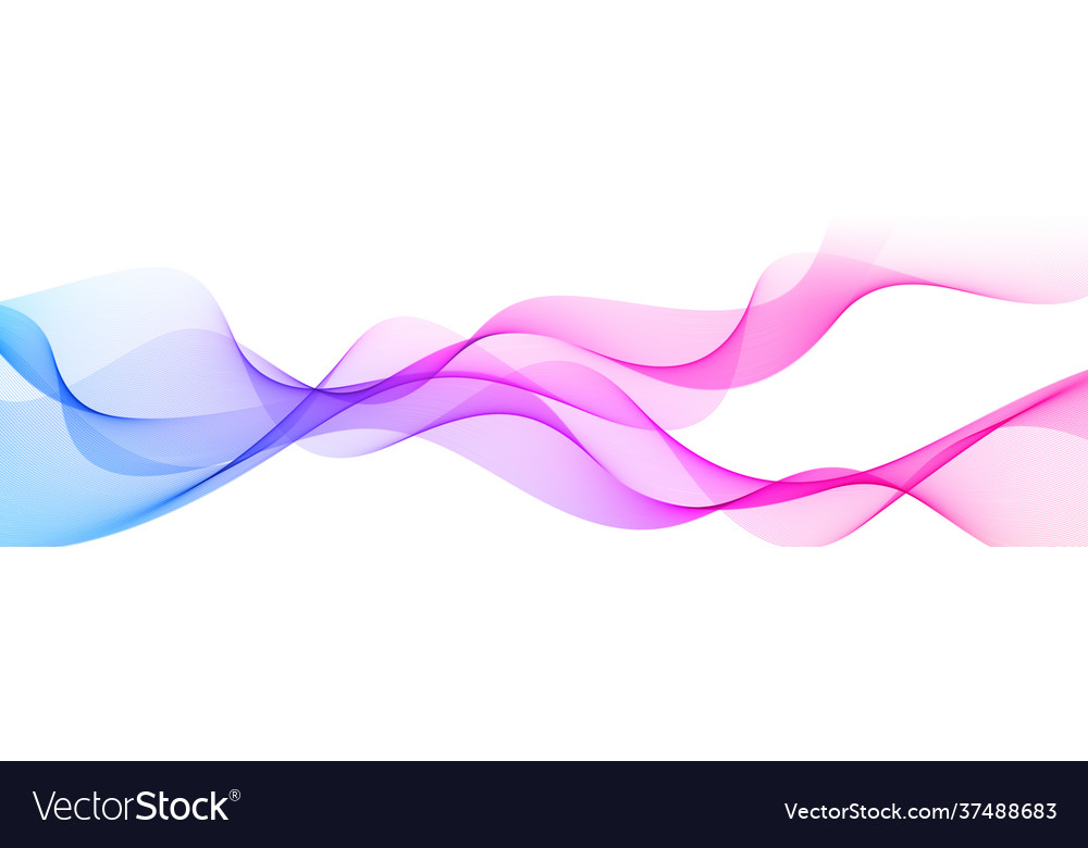 Abstract blue wavy lines on white background
