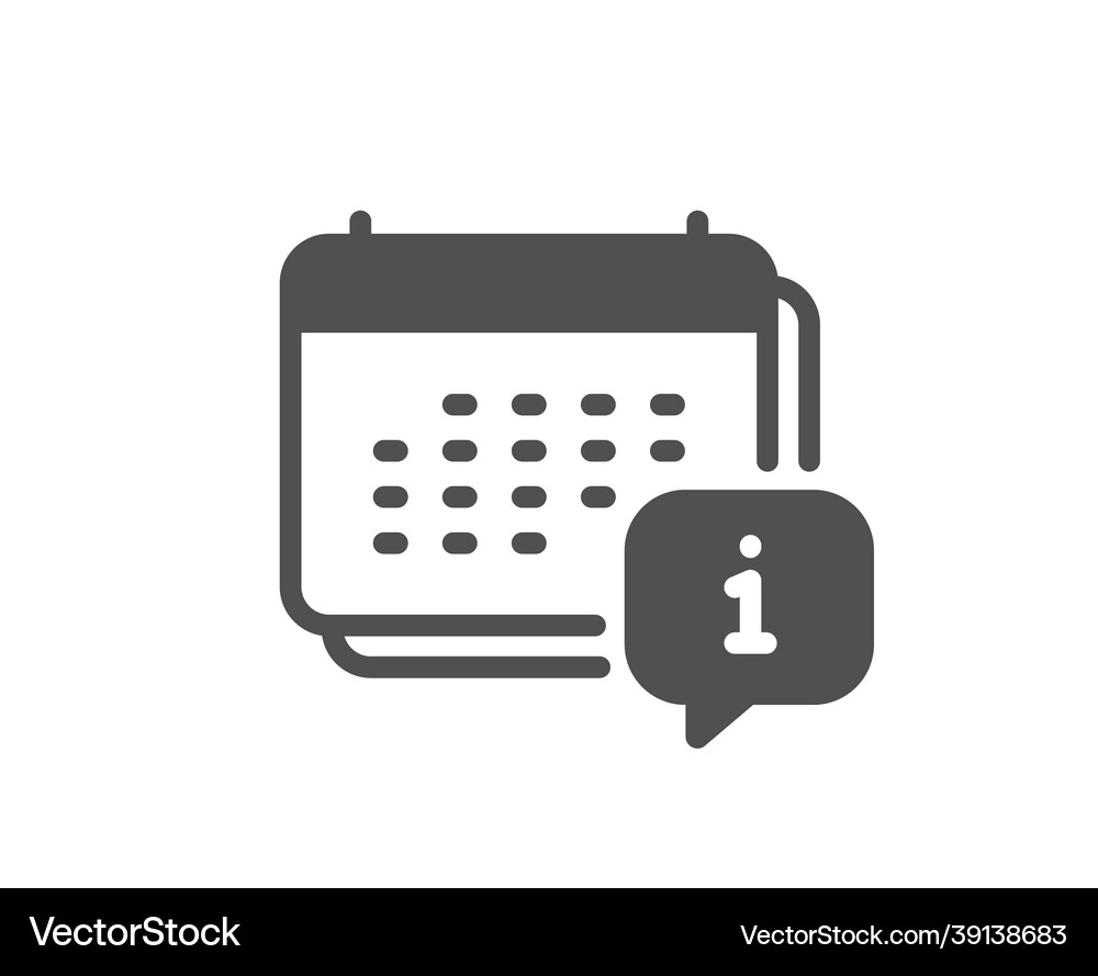 Calendar info icon annual planner sign Royalty Free Vector