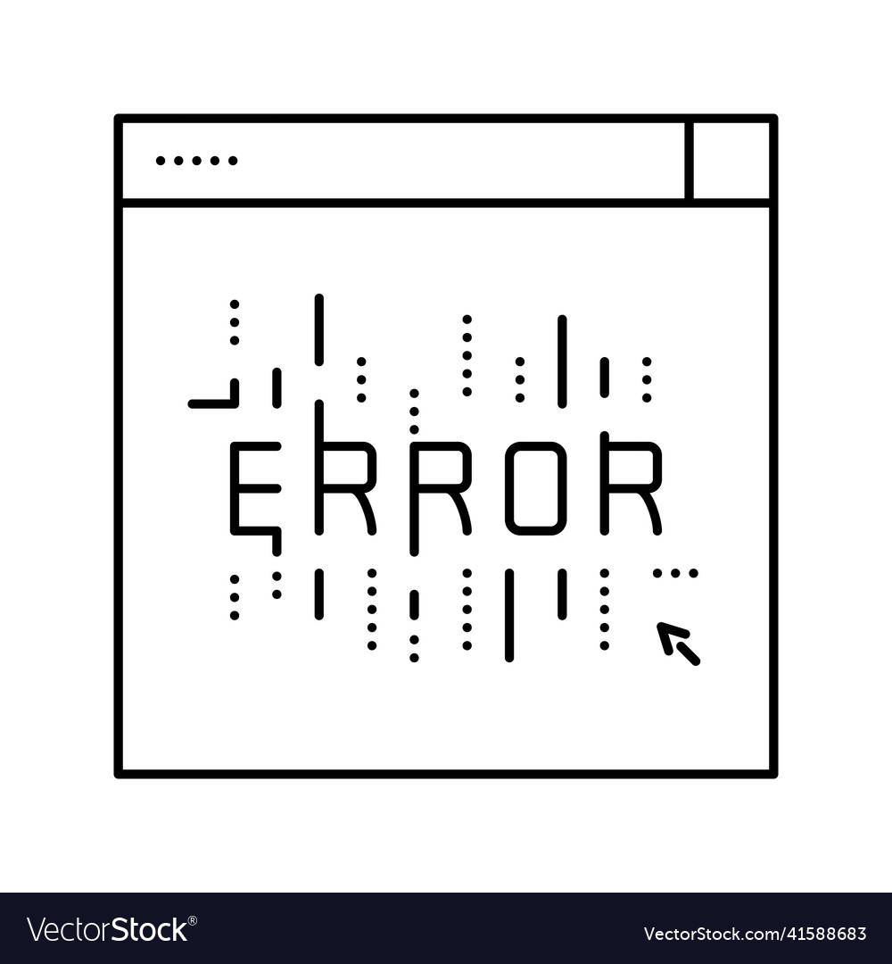Computer error line icon