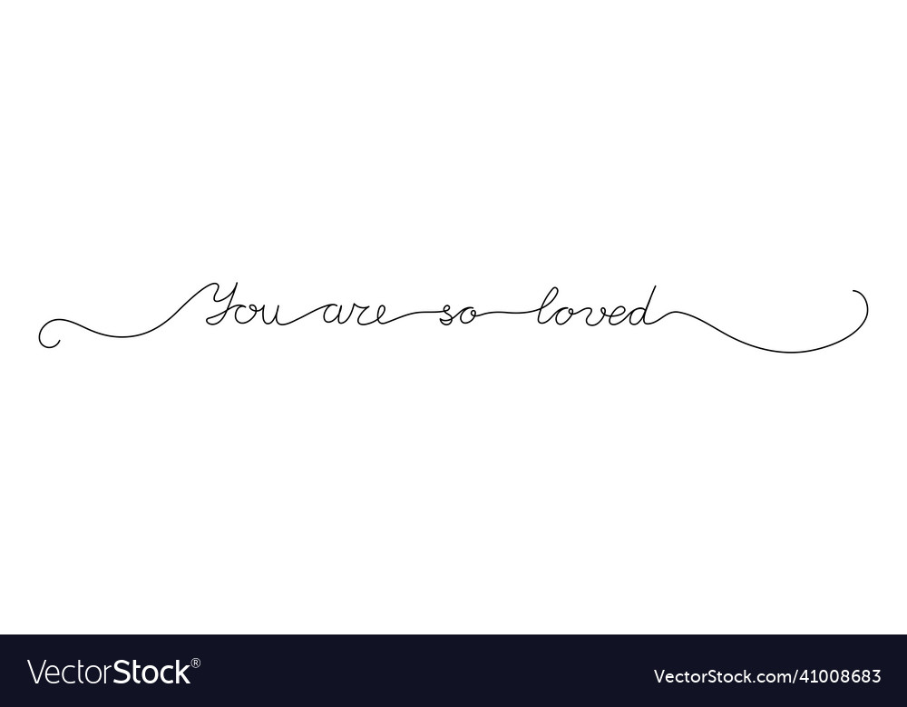 Continuous one line script cursive text you vector image Continuous one line script cursive text you