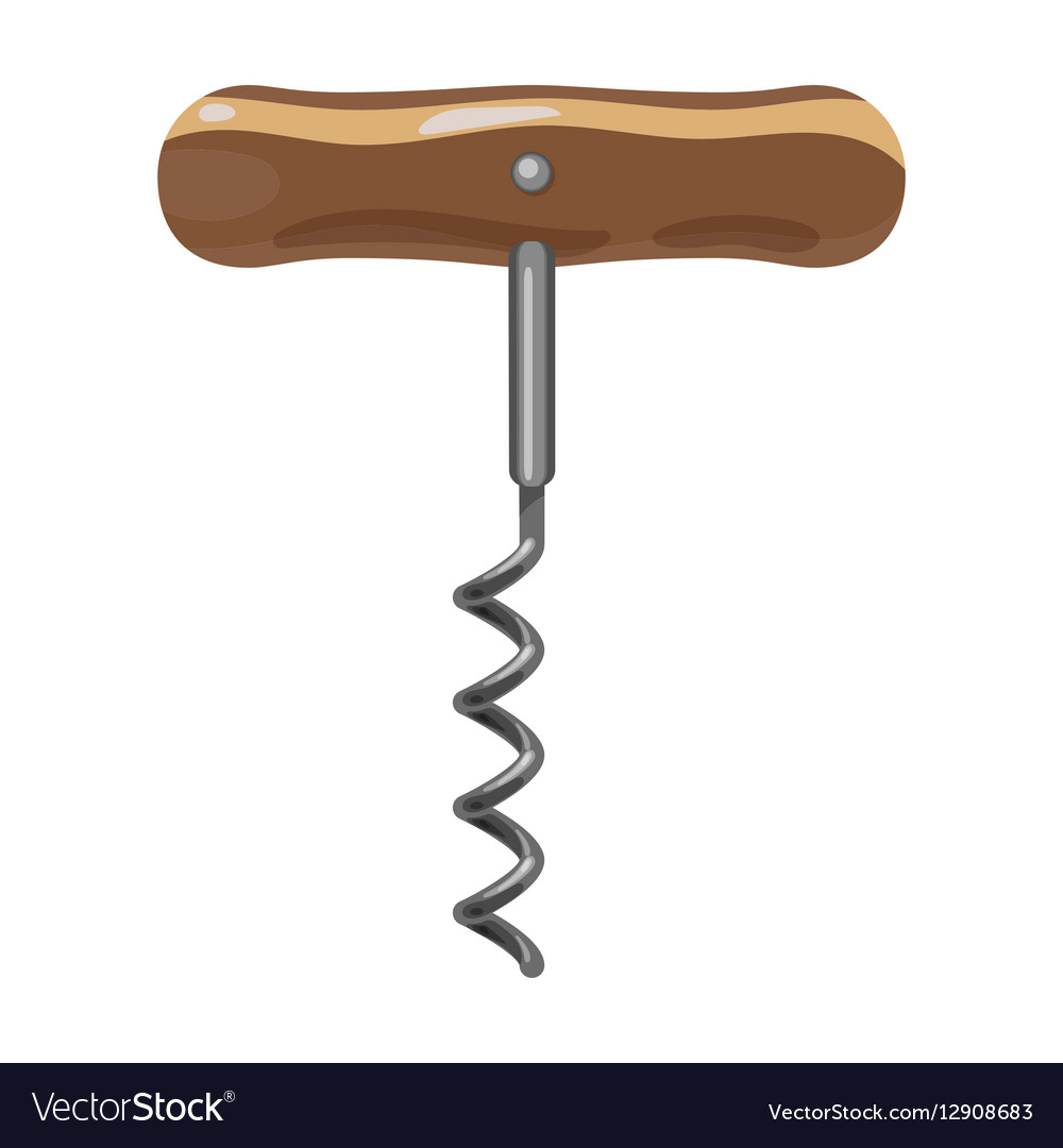 Corkscrew icon in cartoon style isolated on white Vector Image
