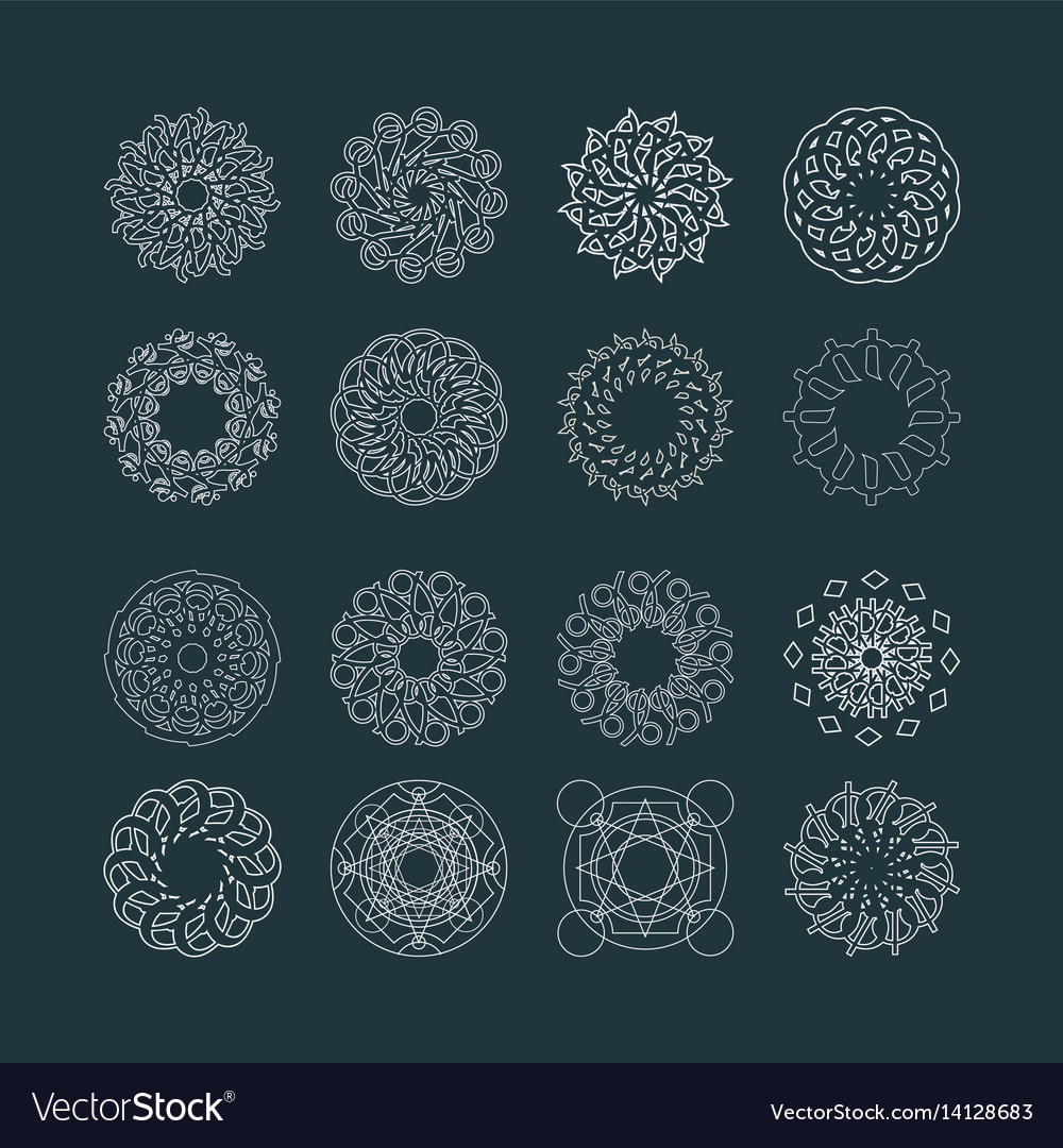Decorative design elements patterns set