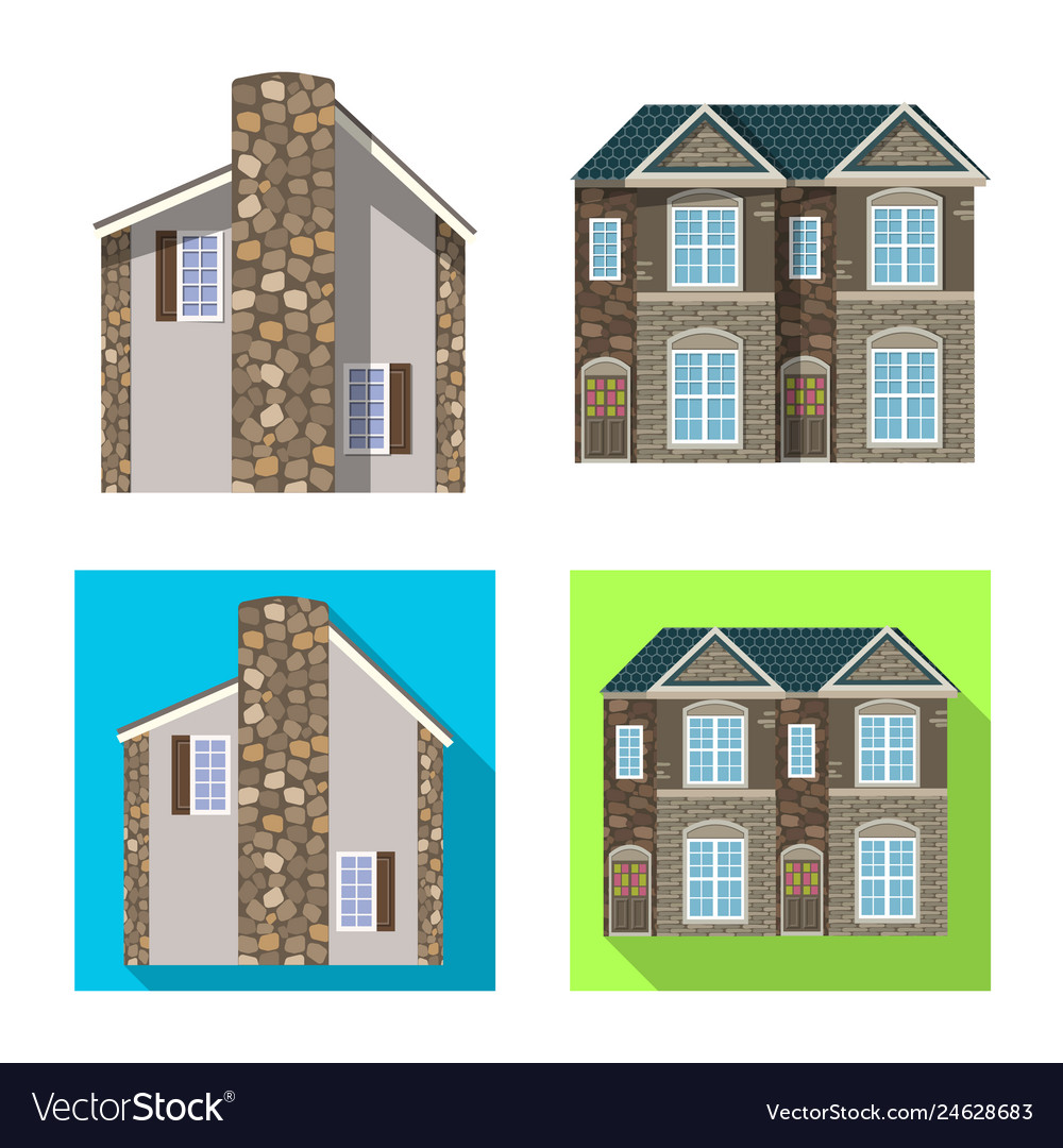 Design of building and front symbol set