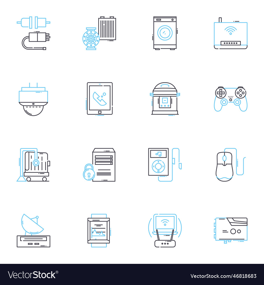 Digital devices linear icons set smartph tablet Vector Image Digital devices linear icons set smartph tablet
