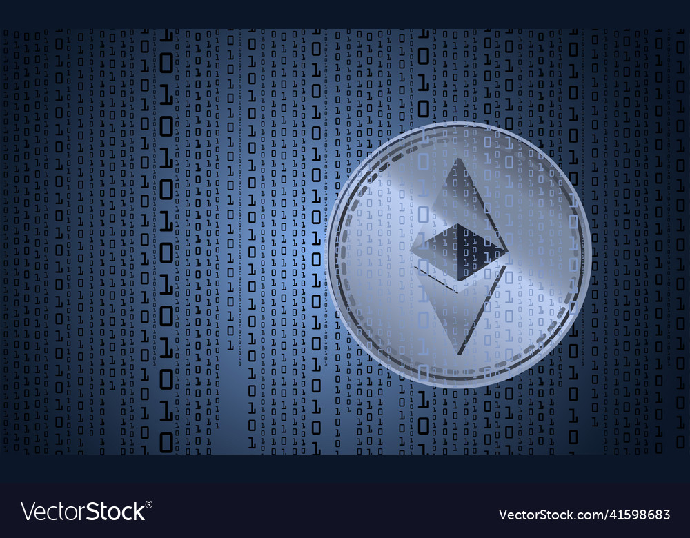 Ethereum digital cryptocurrency sign binary code