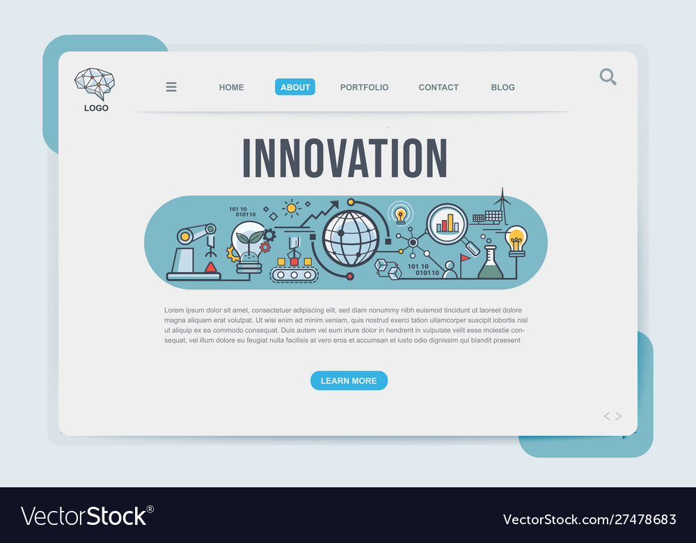 Innovation landing page web design templates vector image Innovation landing page web design templates