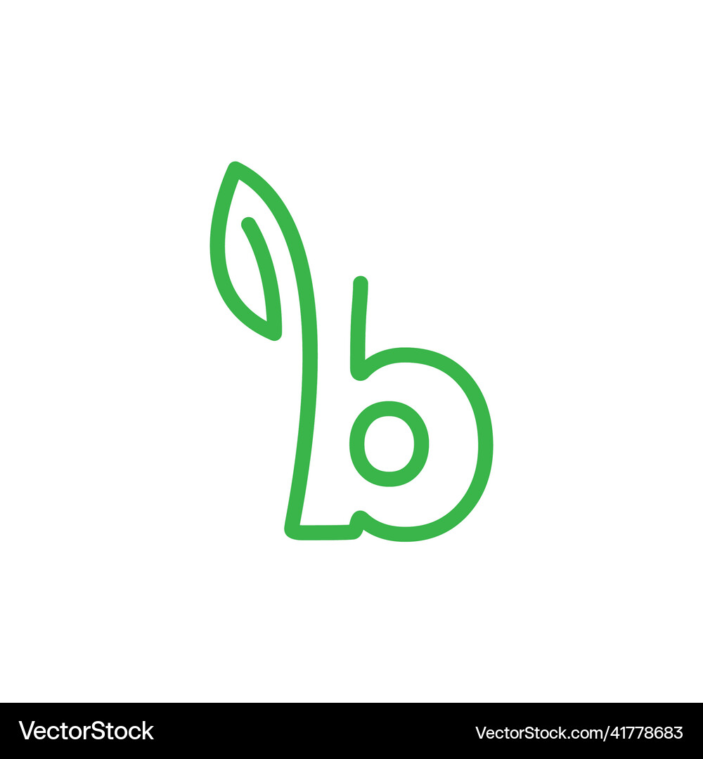 Leaf with initial letter Royalty Free Vector Image
