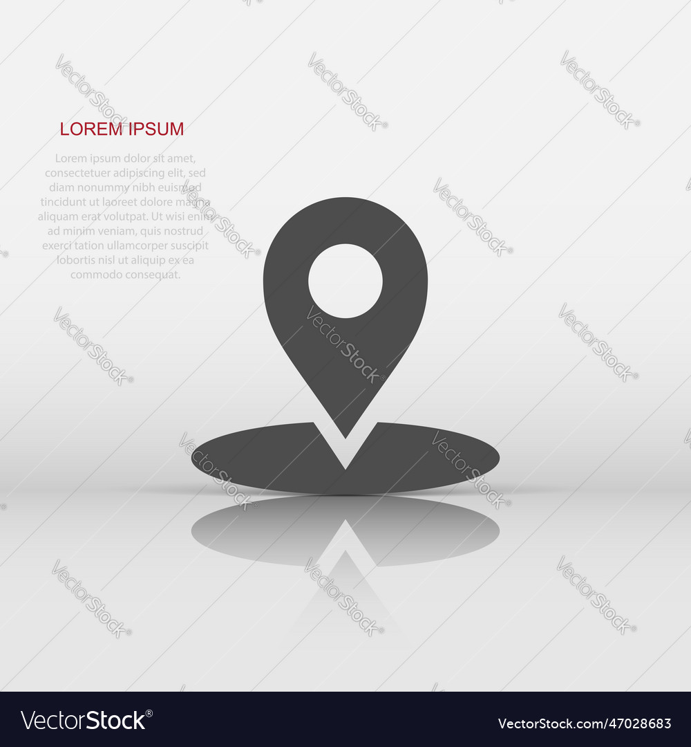 Map pointer in flat style gps navigation mark