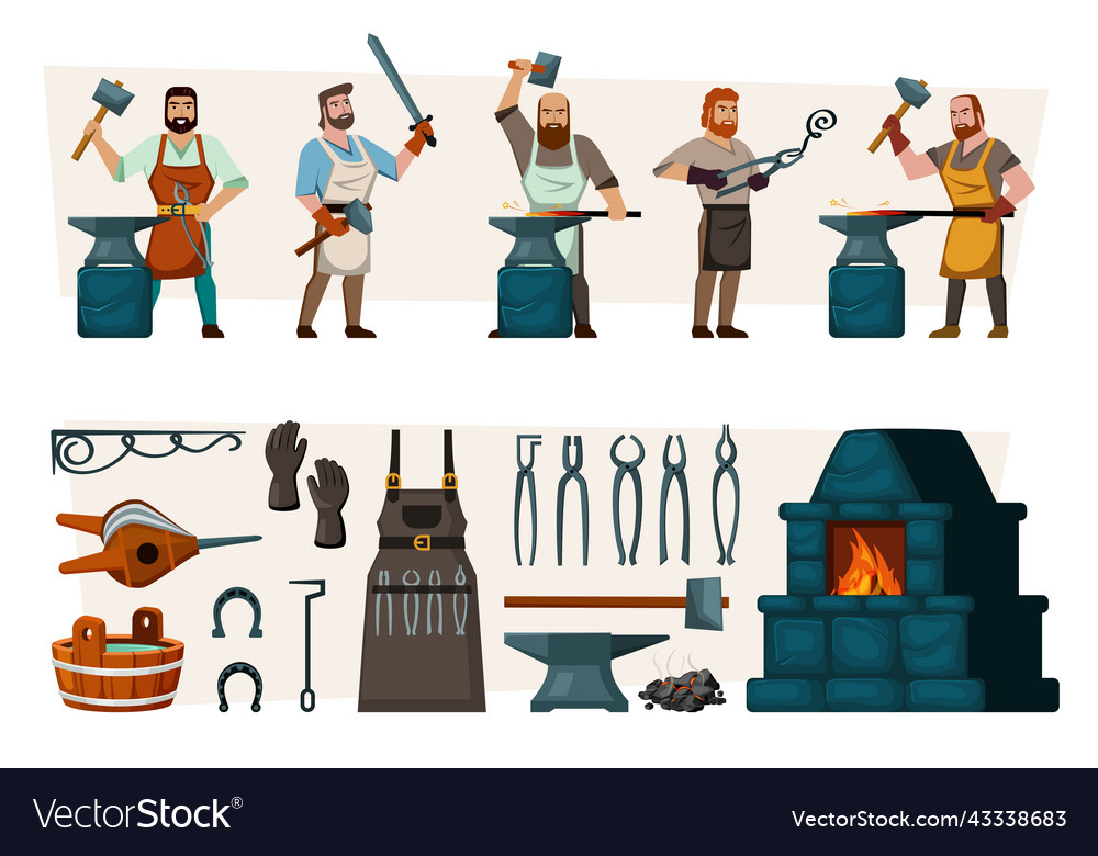 Medieval Blacksmith Creating Armor