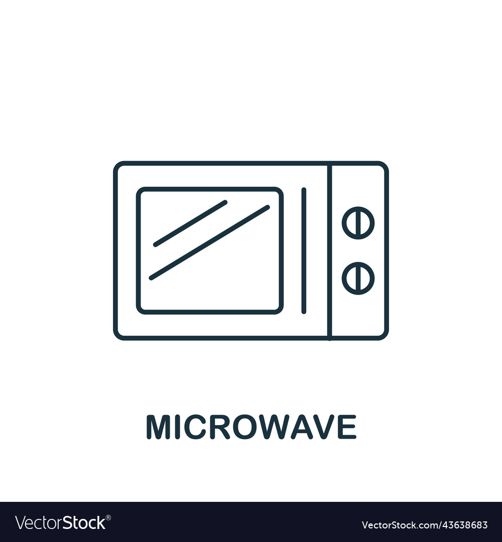 Microwave icon line simple for templates web