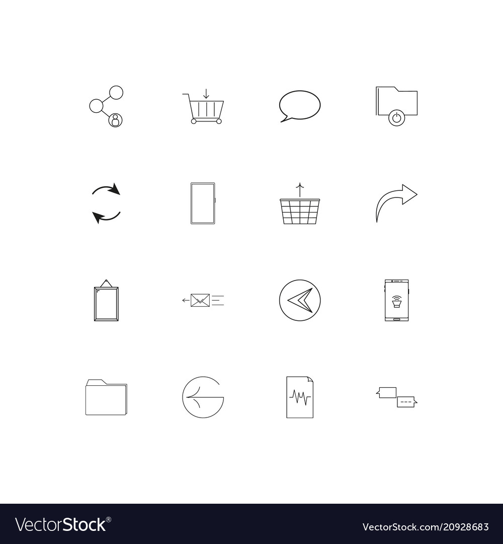 Network and database linear thin icons set