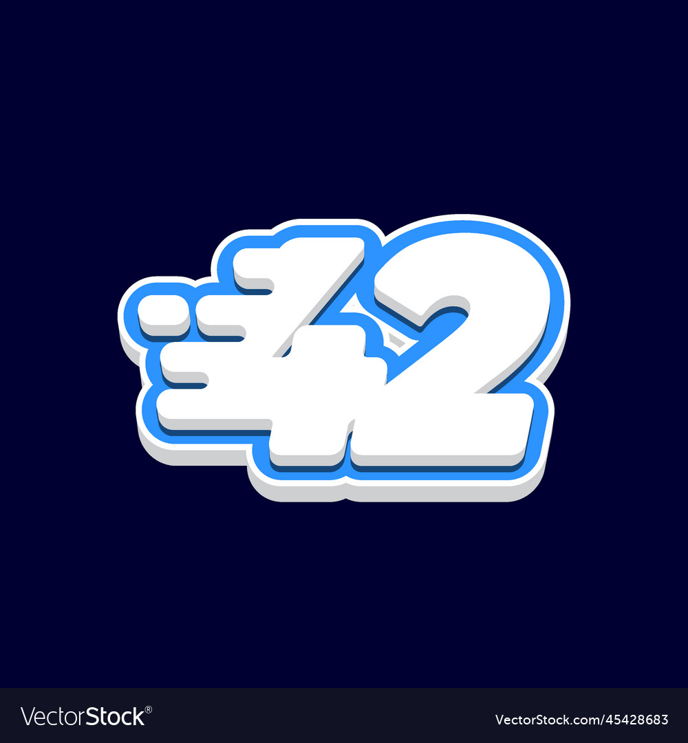 Number 42 3d speed icon Royalty Free Vector Image