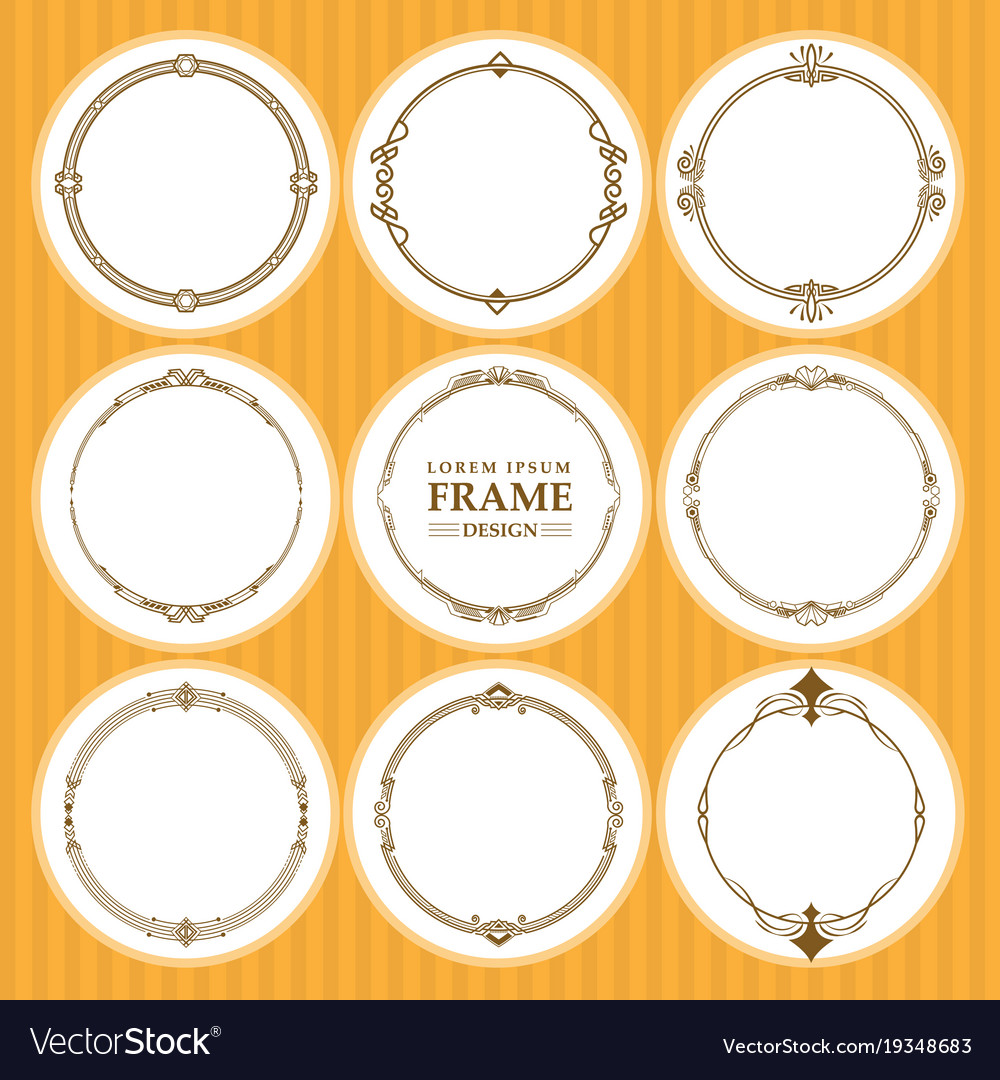 Round frames set design element