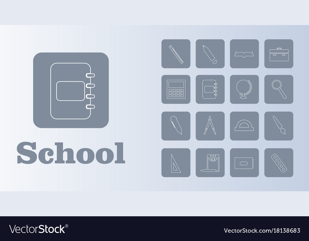 Liniensymbole in der flachen Design-Schule