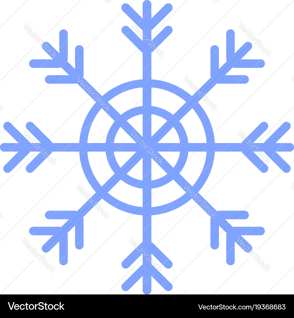 Snowflake icon flat style Royalty Free Vector Image