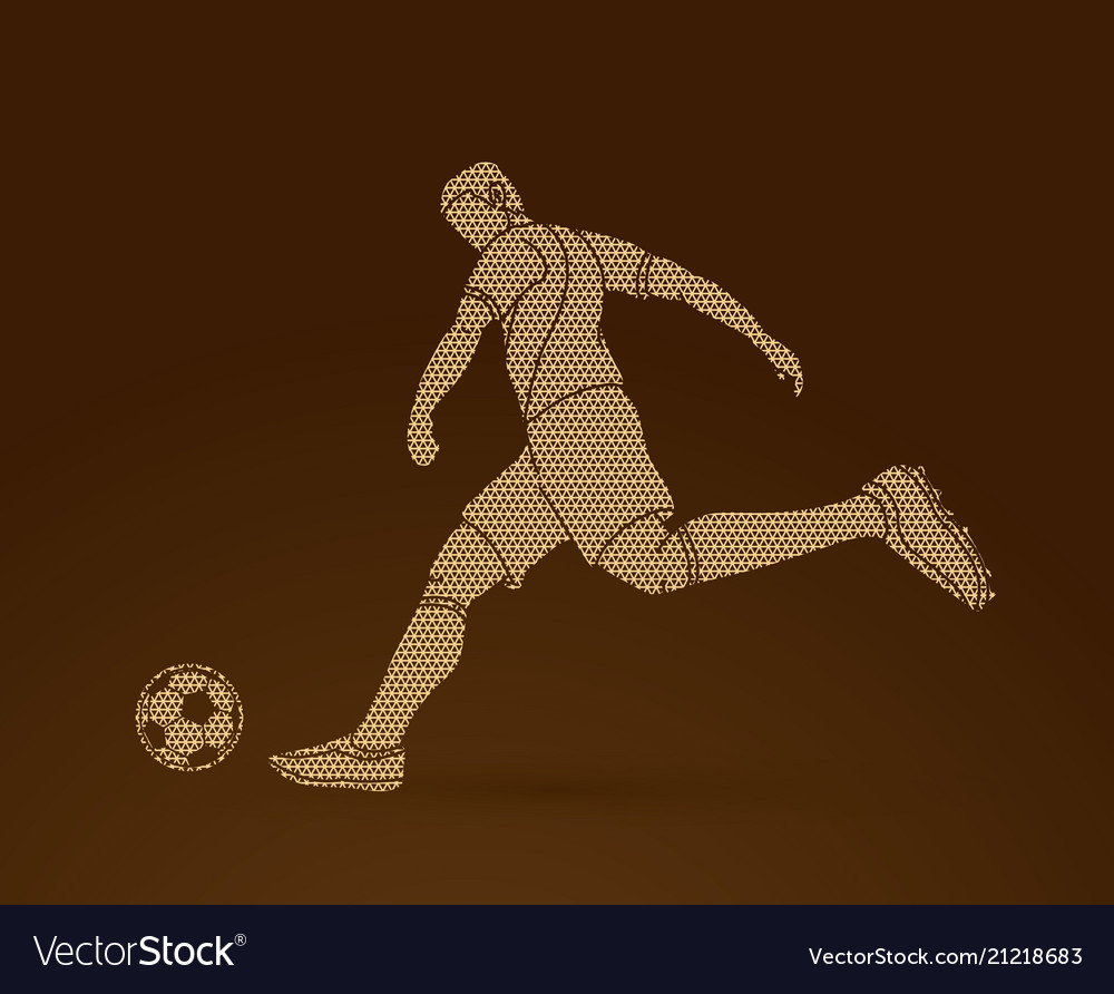 Soccer player shooting a ball action