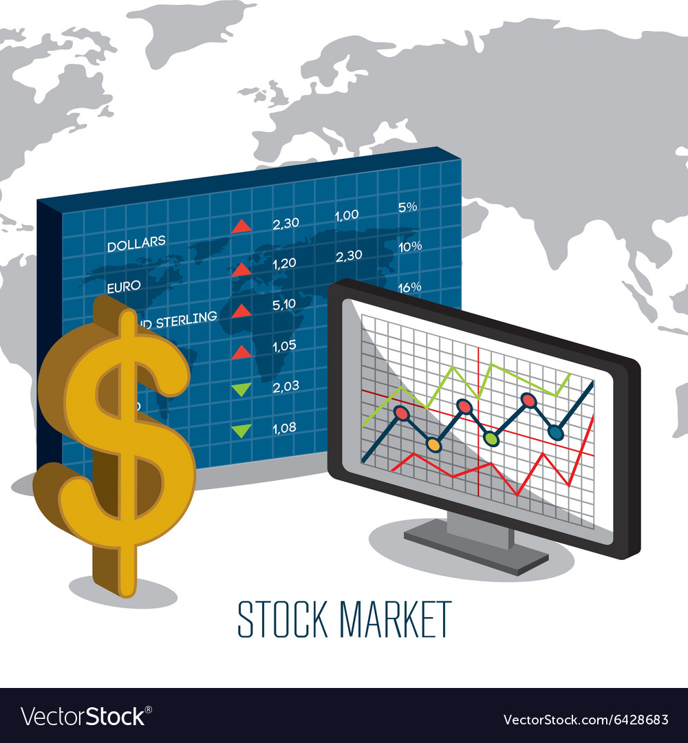 Stock market with statistics Royalty Free Vector Image